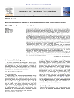 Energy consumption and water production cost of conventional and