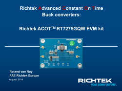 Richtek Advanced Constant On Time Buck converters: Richtek