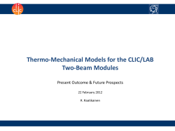 Thermo-Mechanical Models for the CLIC/LAB Two