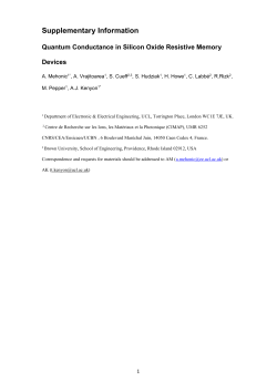 Supplementary Information Quantum Conductance in Silicon Oxide