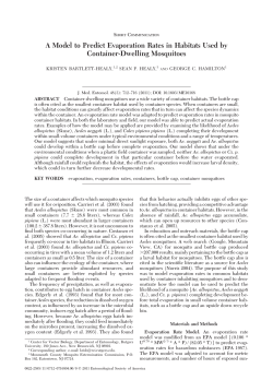 A Model to Predict Evaporation Rates in Habitats Used by Container