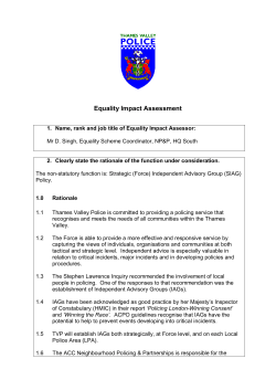 Independent Advisory Group Strategic Equality Impact Assessment