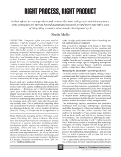 right process, right product - Product Development Consulting