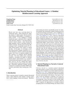 Optimizing Tutorial Planning in Educational Games: A Modular