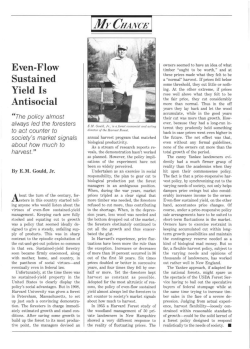 My Chance: Even-Flow Sustained Yield is Antisocial