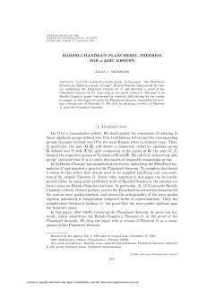 HARISH-CHANDRA`S PLANCHEREL THEOREM FOR p