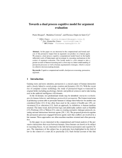Towards a dual process cognitive model for argument