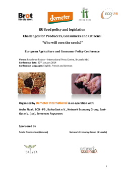 EU Seed policy and legislation