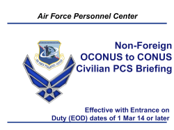 Non Foreign OCONUS to CONUS Civilian PCS Briefing