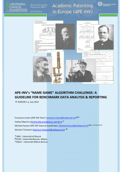 APE-INV`s &ldquo;NAME GAME&rdquo; ALGORITHM CHALLENGE: A