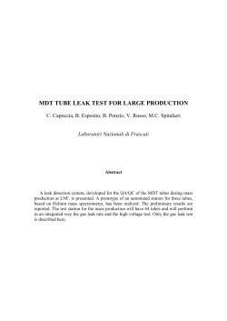mdt tube leak test for large production - INFN-LNF