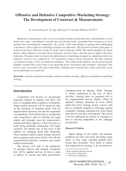 Offensive and Defensive Competitive Marketing Strategy