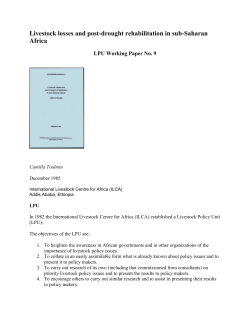 Livestock losses and post-drought rehabilitation in sub