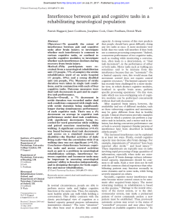 Interference between gait and cognitive tasks in a