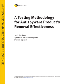 A Testing Methodology for Antispyware Product`s Removal