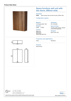 Space Furniture Wall Unit With Two Doors, 600mm Wide