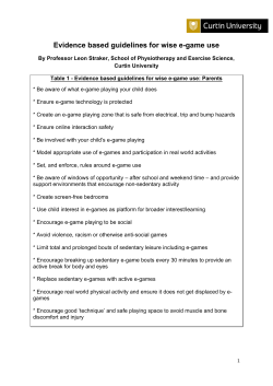 Evidence based guidelines for wise e-game use