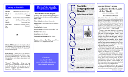 March 2017 Called to be the Light of the World Part of the family