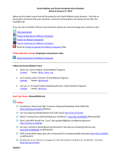 Oracle Midsize and Oracle Accelerate Echo Chamber Week of