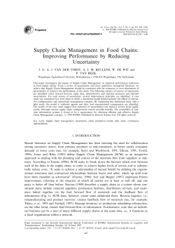 Supply Chain Management in Food Chains