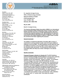 Dr. Jaqueline Corrigan-Curray Office of Biotechnology Activities