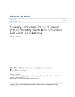 Measuring Tort Damages for Loss of Earnings Without Deducting