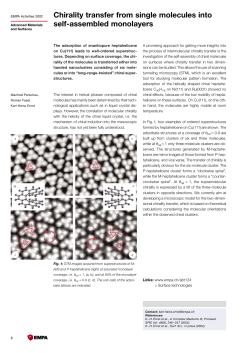 Chirality transfer from single molecules into self-assembled