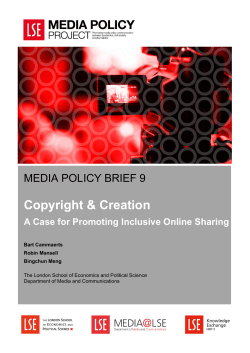 LSE MPP Policy Brief 9 Copyright and Creation revised
