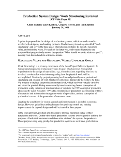 Production System Design: Work Structuring Revisited