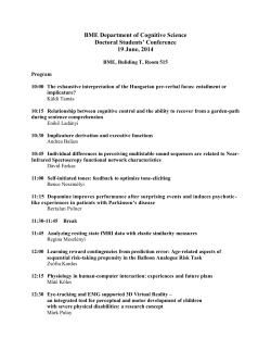BME Department of Cognitive Science Doctoral Students
