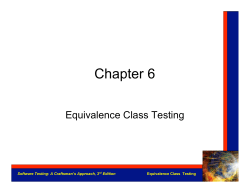 Equivalence Class Testing