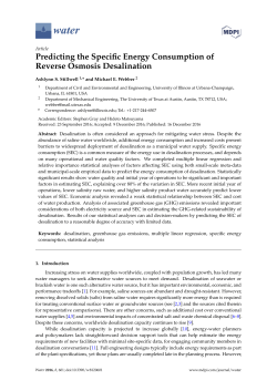 Predicting the Specific Energy Consumption of Reverse Osmosis