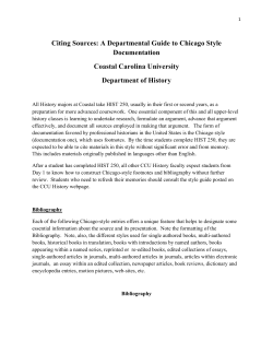 Citing Sources: A Departmental Guide to Chicago Style