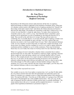 Introduction to Statistical Inference