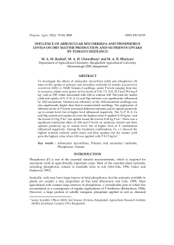 influence of arbuscular mycorrhiza and phosphorus levels on dry