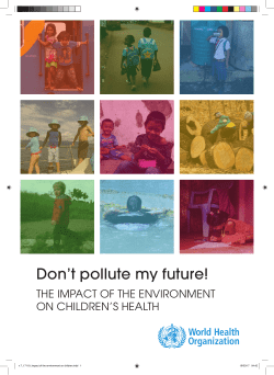 Don`t pollute my future! - World Health Organization