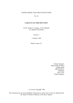 UNIFIED MODEL DOCUMENTATION PAPER No. 26 - NCAS-CMS