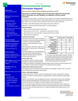 Environmental Science: Stormwater Happens W 292-E