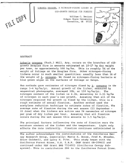 ABSTRACT Lobaria oregana (Tuck.) Mnl. Arg. occurs on the