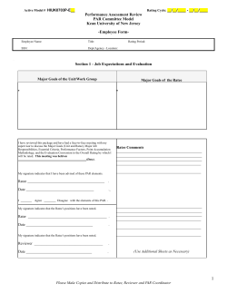 Section 1 - Job Expectations and Evaluation Performance
