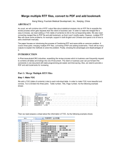 Merge multiple RTF files, convert to PDF and add