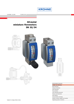 All-metal miniature flowmeters DK 32/34