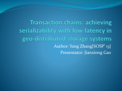 Transaction chains: achieving serializability with low