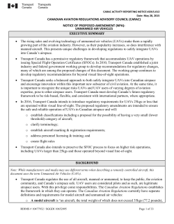 NPA UAVs - Transports Canada