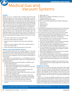 Medical Gas and Vacuum Systems - American Society of Plumbing