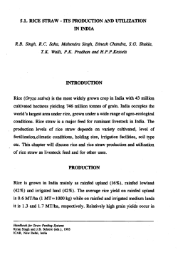 5.1. RICE STRAW - ITS PRODUCTION AND UTILIZATION IN INDIA