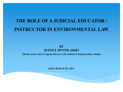 The Role Of a Judicial Educator/Instructor In Environmental Law