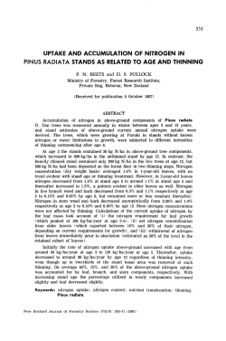 uptake and accumulation of nitrogen in pinus radiata stands