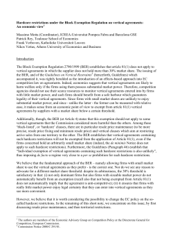 Hardcore restrictions under the Block Exemption Regulation on