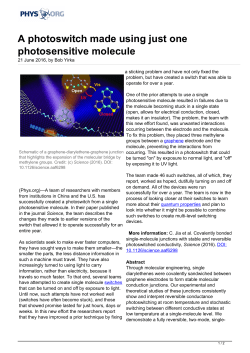 A photoswitch made using just one photosensitive molecule